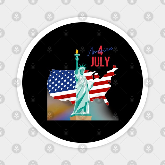 4 July statue of liberty Magnet by JAGUNOV